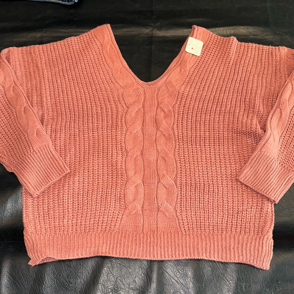 Sweater, 100% Acrylic, Rust Color, Size L, Poof Apparel